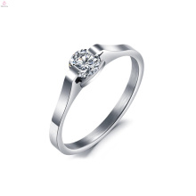 Anneau en acier inoxydable de mariage en cristal simple de couronne de mariage en argent